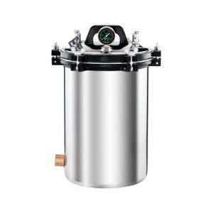 Sterilizer uap bertekanan portabel yang dipanaskan dengan arang dan listrik